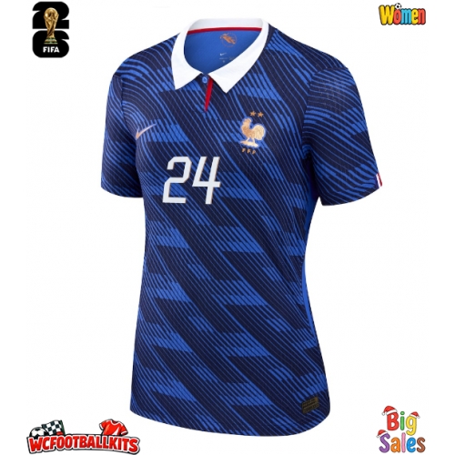 France Rayan Cherki #24 Replica Home Stadium Shirt for Women World Cup 2026 Short Sleeve